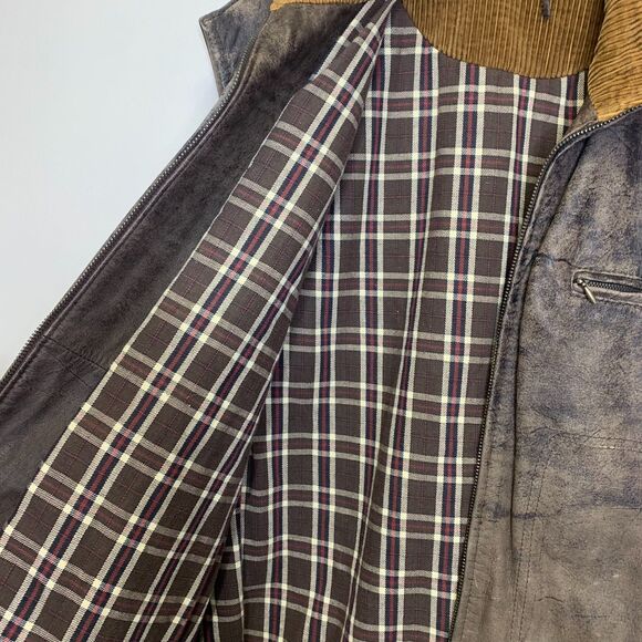Vintage Banana Republic Leather Vest Hunting Bomber Travel Streetwear Grunge Lg - Picture 9 of 15
